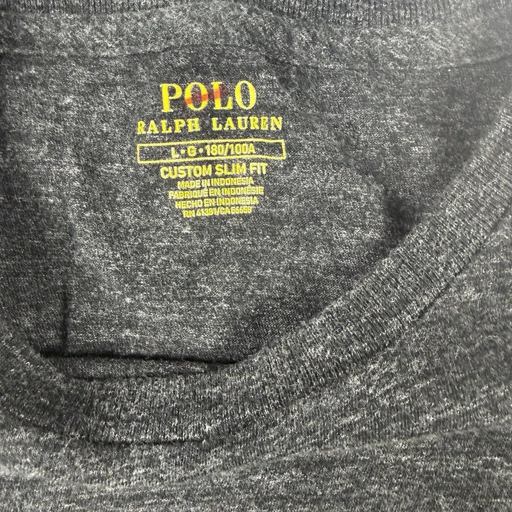 Polo‎ Ralp Lauren Dark Gray Custom Slim Fit Tee Shirt Large